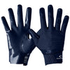 Cutters Sports Rev Pro 5.0 Solid Navy Blue Football Receiver Gloves - Front and Back of Glove