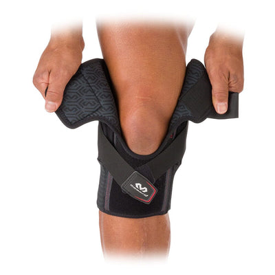 McDavid Phantom Knee Brace w/ Heavy Duty Hinges - Black - On Model - Removing Wrap